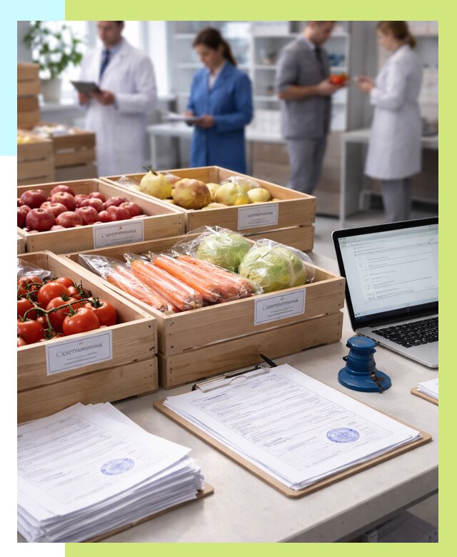 Сертификация овощей и фруктов в Чехове от 8642 р. | Алешин-Чхв