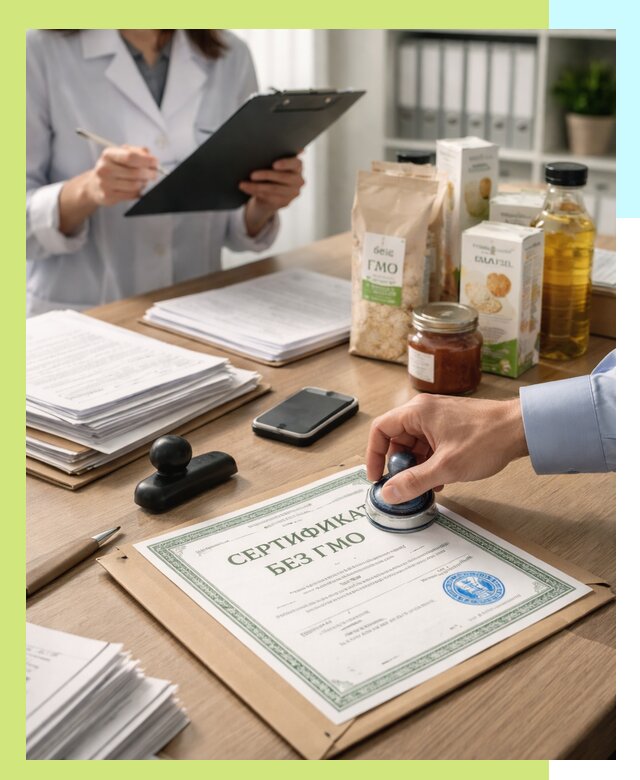 Получение сертификата Без ГМО для продукции в Чехове